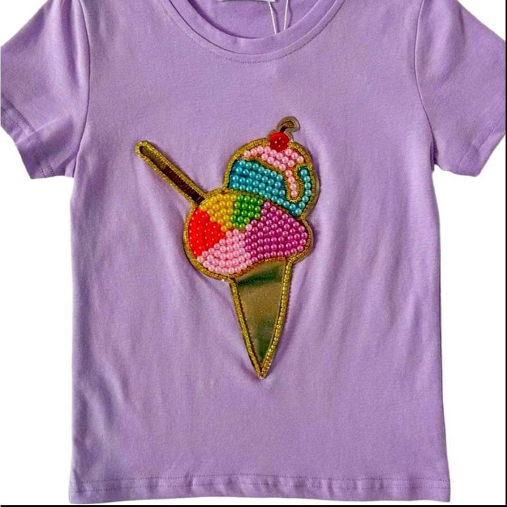 LOLA AND THE BOYS Kids Purple Ice Cream T-Shirt